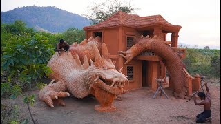 36Days Building The Great Dragon King Sculpture On A Mud House By Mud