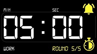 ⏰ INTERVAL [5x1] Timer 5 Minutes WORK / 1 Minute REST ((BEEP)) 🔔 - Countdown with Alarm screenshot 4