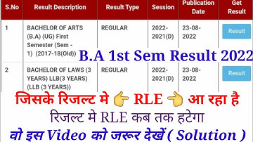Igu result 2022, igu ba 1st sem result 2022, b.a 1st semester result 2022, ba 1st sem result RLE