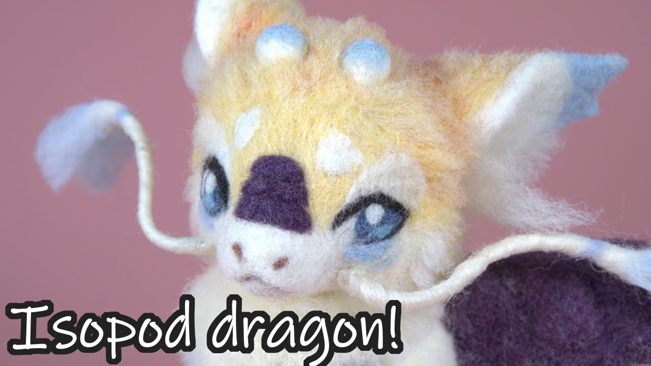 I made an isopod dragon! | Needle felting tutorial | Collab with Bug.png!