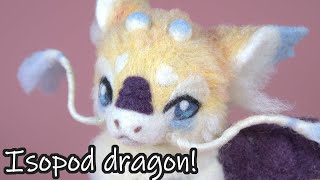 I made an isopod dragon! | Needle felting tutorial | Collab with Bug.png!
