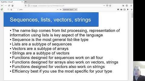 Sequences, lists, arrays in common lisp