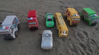 Hulk vs toy car , green hulk vs different toy cars with green color, red color, white colour