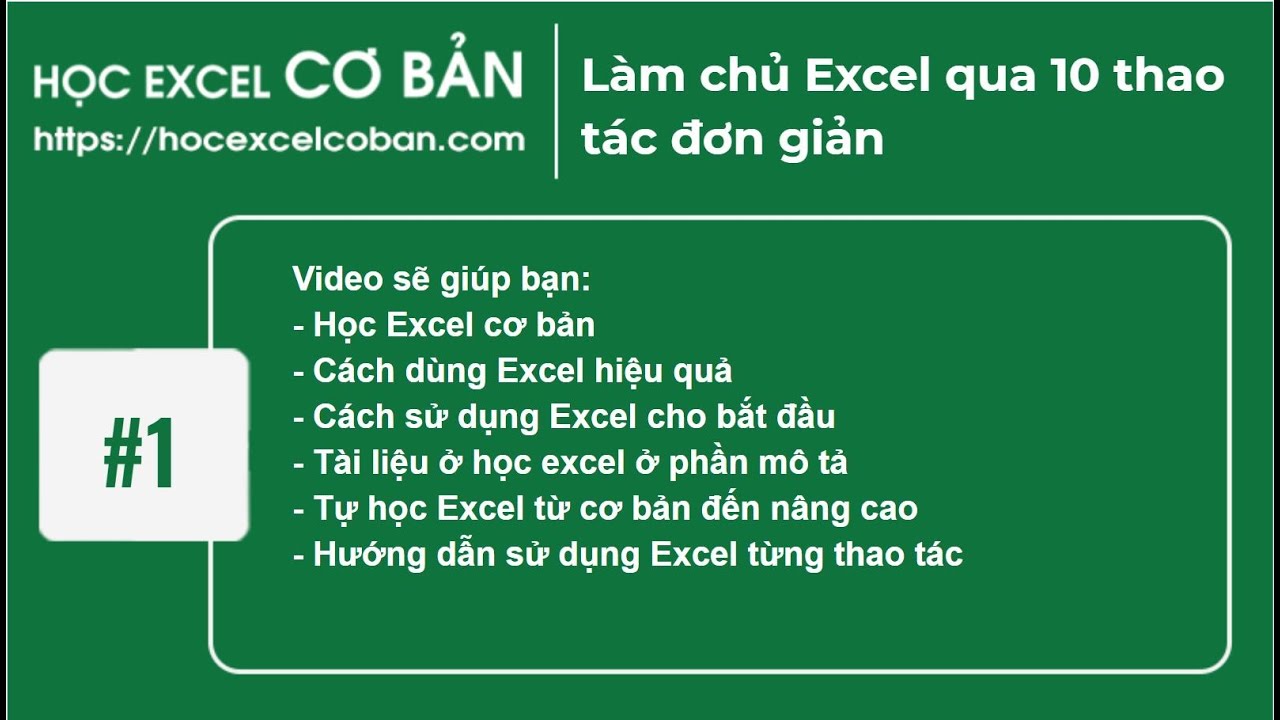 Học excel cơ bản 2010 | Học Excel cơ bản | #1 Làm chủ Excel qua 10 thao tác đơn giản