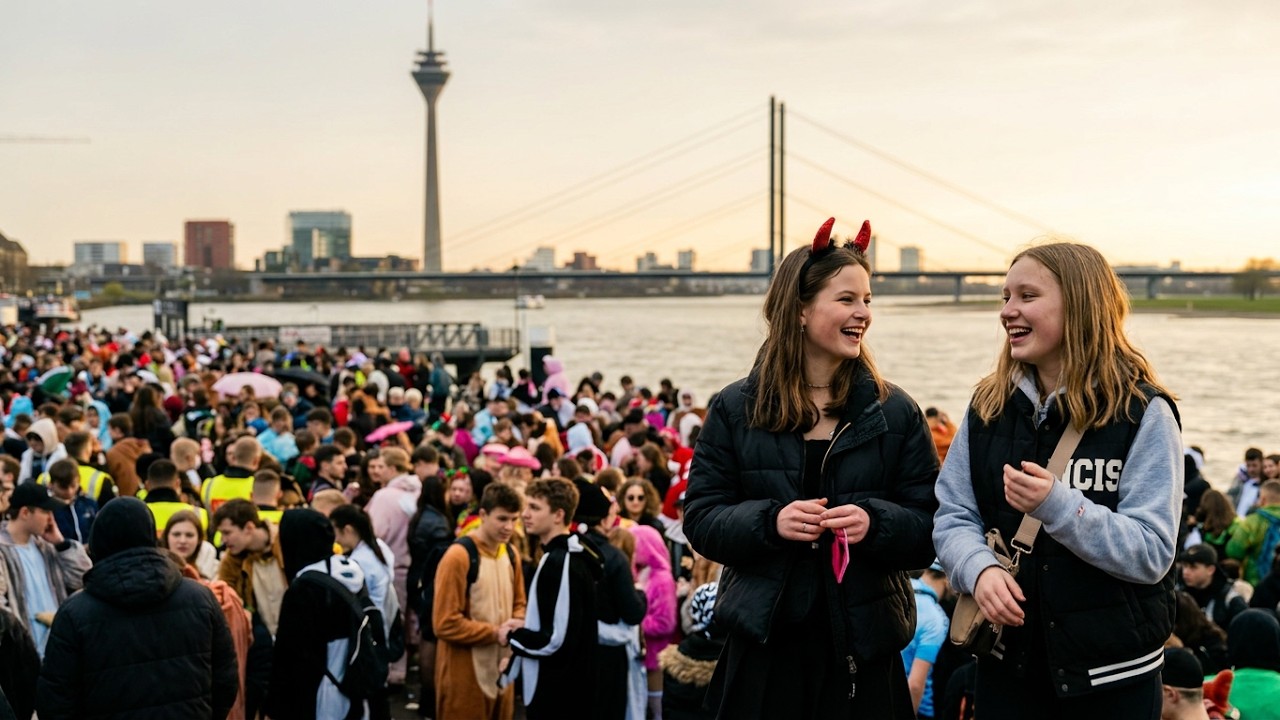 Düsseldorf, 독일 | Festival Celebrations | 도보 여행 4K