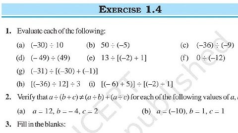 Class 7 Maths Chapter 1 l NCERT EXERCISE-1.4 l integers l CBSE Board l Solution l Class 7 maths