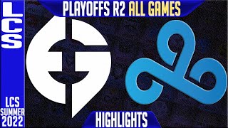 EG vs C9 Highlights ALL GAMES | LCS Playoffs Summer 2022 Round 2 Upper   | Evil Geniuses vs Cloud9