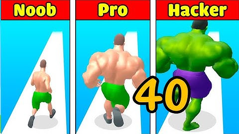 NOOB vs PRO vs HACKER in Muscle Rush ❤️ All Levels Gameplay, NEW Games iOS, Android