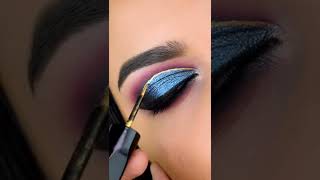 HALF CUT CREASE with a Glitter eyeliner! Blue eyeshadow look #eyeshadowtutorial