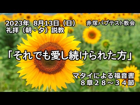 2023年8月13日(日)（朝・夕）赤塚教会礼拝説教「それでも愛し続けられた方」マタイによる福音書8章28～34節