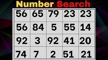 This Number Search Game Will Test Your Brain Power! | Memory | brain game | Quiz #9