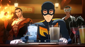 Dispatch - Gooi water naar Flambae vs. alcohol + alle braadstukken (alle dialoogopties)