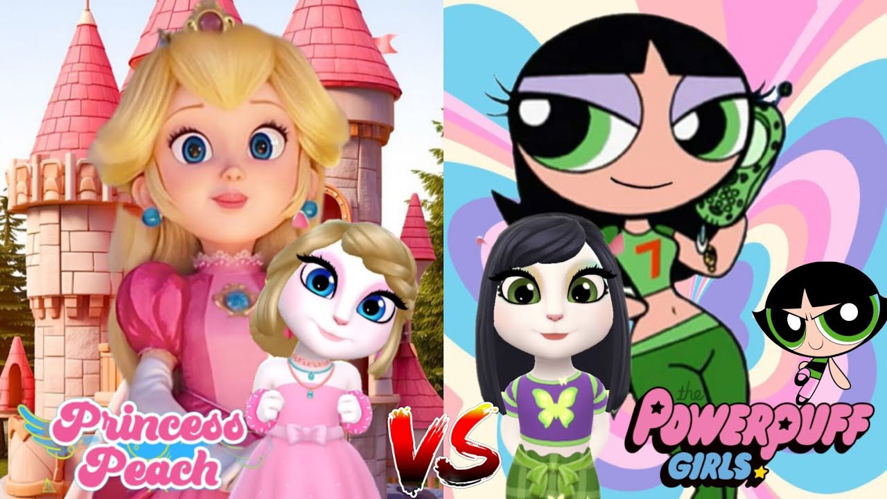 My Talking Angela 2 Princess Peach 🍑 Vs Powerpuff Girls 💥 Cosplay 