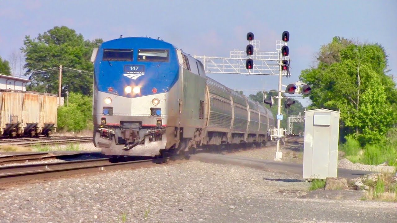 NS 65W, CSX F742, & Amtrak 79 in Raleigh-Durham, NC - YouTube
