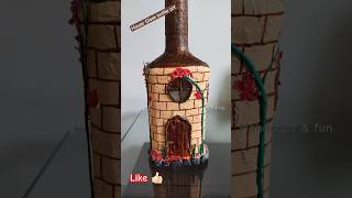 🏠✨ Amazing Glass Bottle Crafted House | Best Out of Waste DIY Home Decor #diy #shorts#yt #homedecor