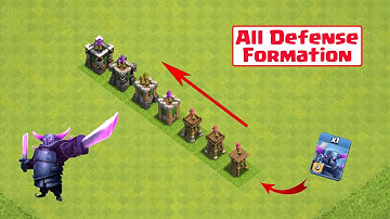 P.E.K.K.A vs Every Level Defense Formation - Clash Of Clans