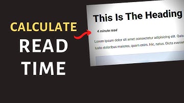Display Read Time In An Article (using JavaScript)