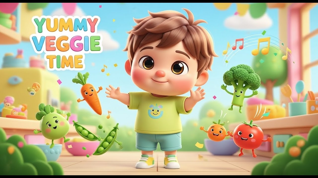 Yummy Veggie Time – Nursery Rhyme, Toddler Learning, Healthy Eating, and Fun Food Play