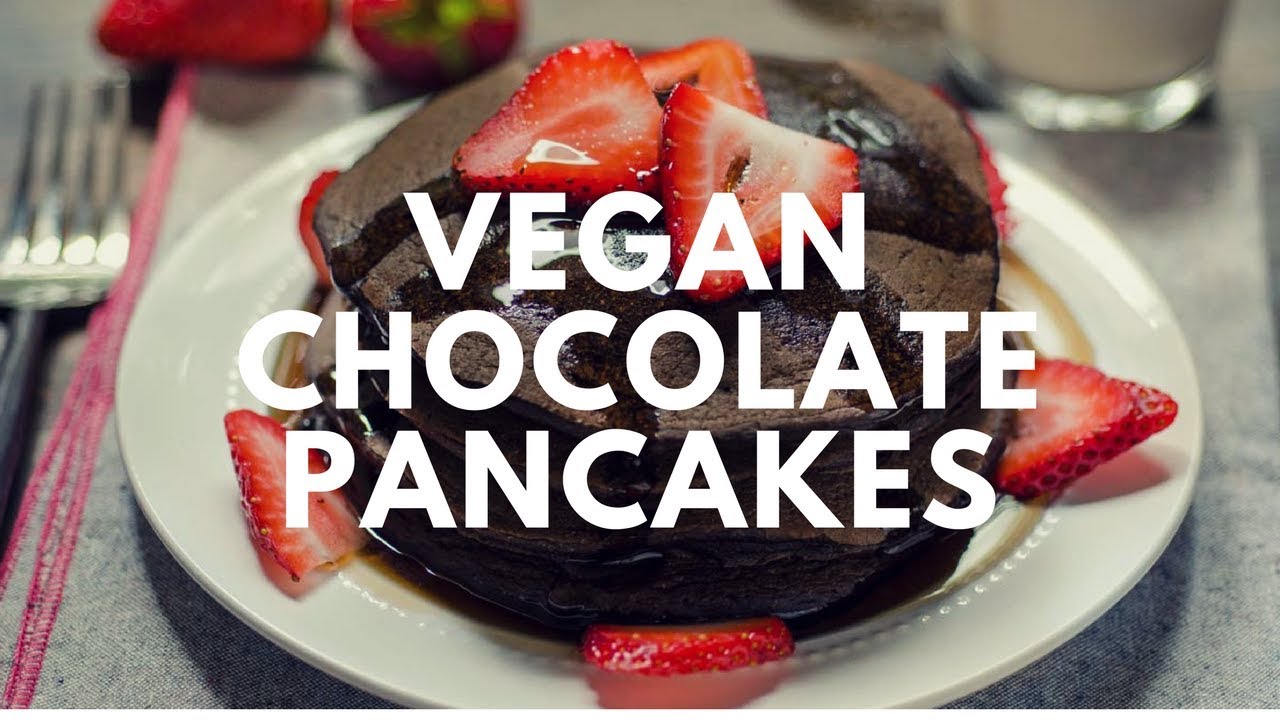 Vegan Chocolate Strawberry Pancakes