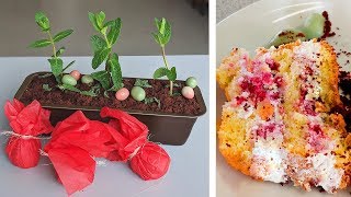 Trompe l’œil de Pâques/printemps ultra facile - Jardinière framboise menthe chocolat