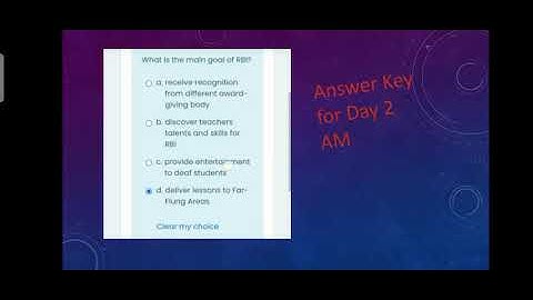 Answer key for RADIO BASED INSTRUCTION- Reaching Far- flung Areas Exit Quiz