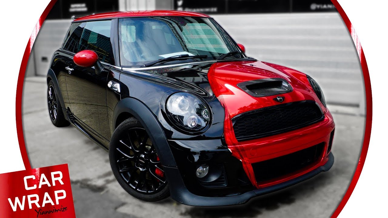 John Cooper Works Mini Chrome Red Car Wrap