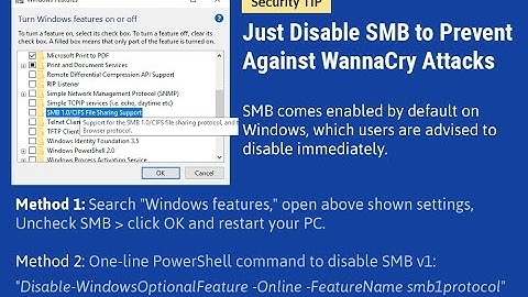 How to Disable SMB to Prevent Against WannaCry Attacks
