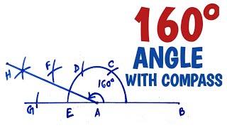How to construct 160 degree angle with compass........