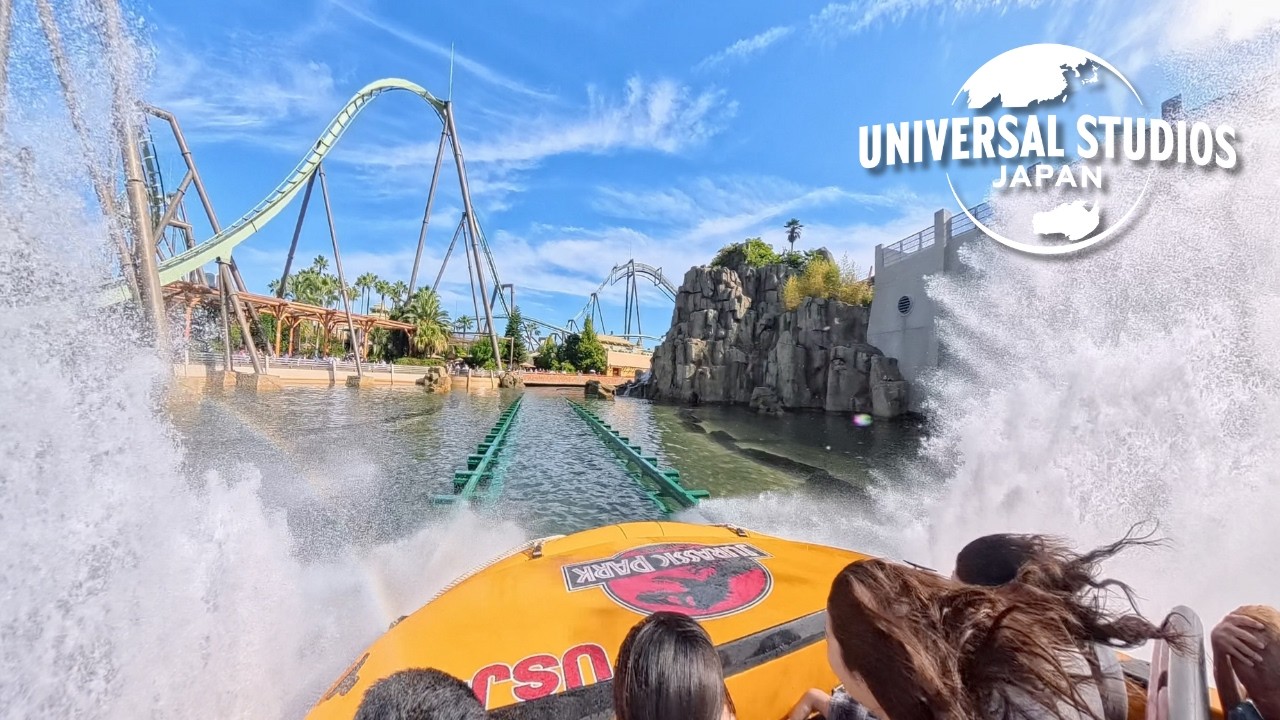 Jurassic Park Ride 4K POV | Universal Studios Japan – Dinosaurs & Final Drop!