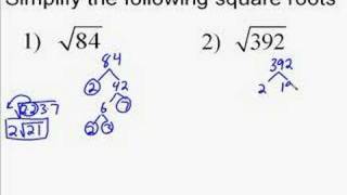 Simplifying Square Roots