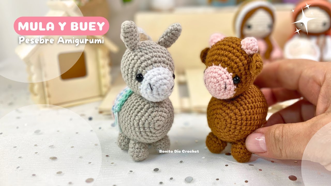 ПРОПУСТИТЬ НЕЛЬЗЯ! Мул и Бык Амигуруми для рождественского вертепа, связанного крючком 🎄✨