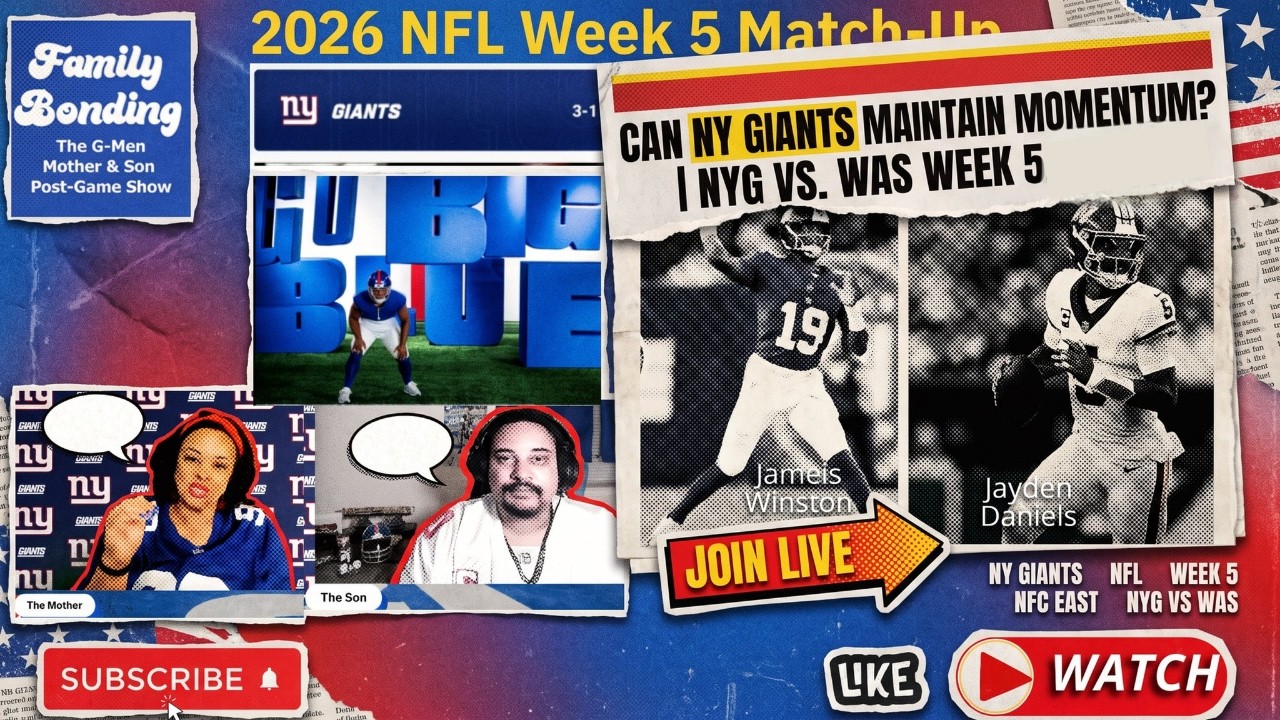 🏈 LIVE! Mother‑Son G‑Men Break Down Giants vs. Commanders Week 5 Recap & NFC East Power Play! 🔥