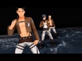 進撃の MMD Mikasa Levi Ervin Talk Dirty 