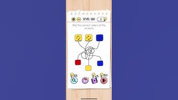 Brain Test Level 280 Pick the correct colors at the screens Answers Solutions