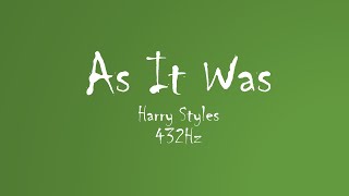 Harry Styles - As It Was (432Hz Audio) (Edited Intro - Starts on music)