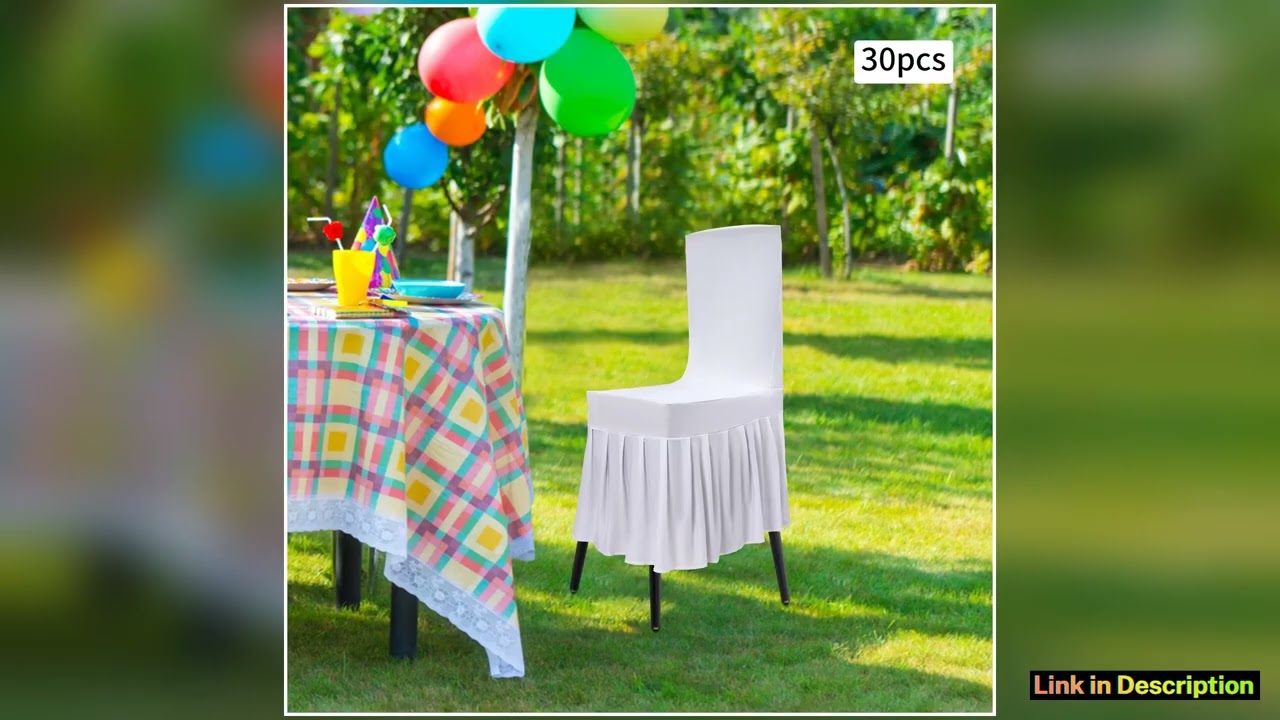 Luxury 30Piece Stretch Chair CoversMachine Washable AntiFadeWrinkleStylish Ruffled Skirt Design