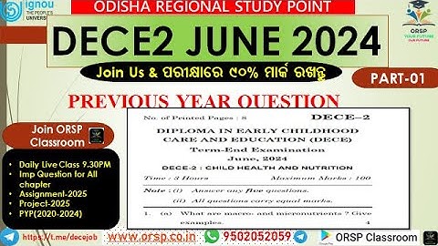 DECE2 JUNE 2024 PYP ANSWER  |JAN 2025 BATCH | IGNOU |DECE ASSIGNMENT & PROJECT |