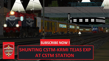 SHUNTING 22119 CSTM-KRMI TEJAS EXPRESS AT CSTM IN IR-MSTS OPENRAILS,RTM WDM-3A IS ON DUTY