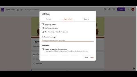 Google Forms: Settings