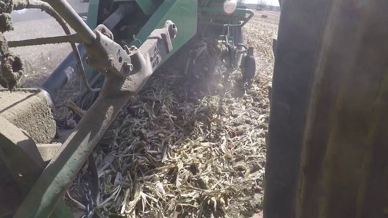 Big square baling corn stalks - YouTube