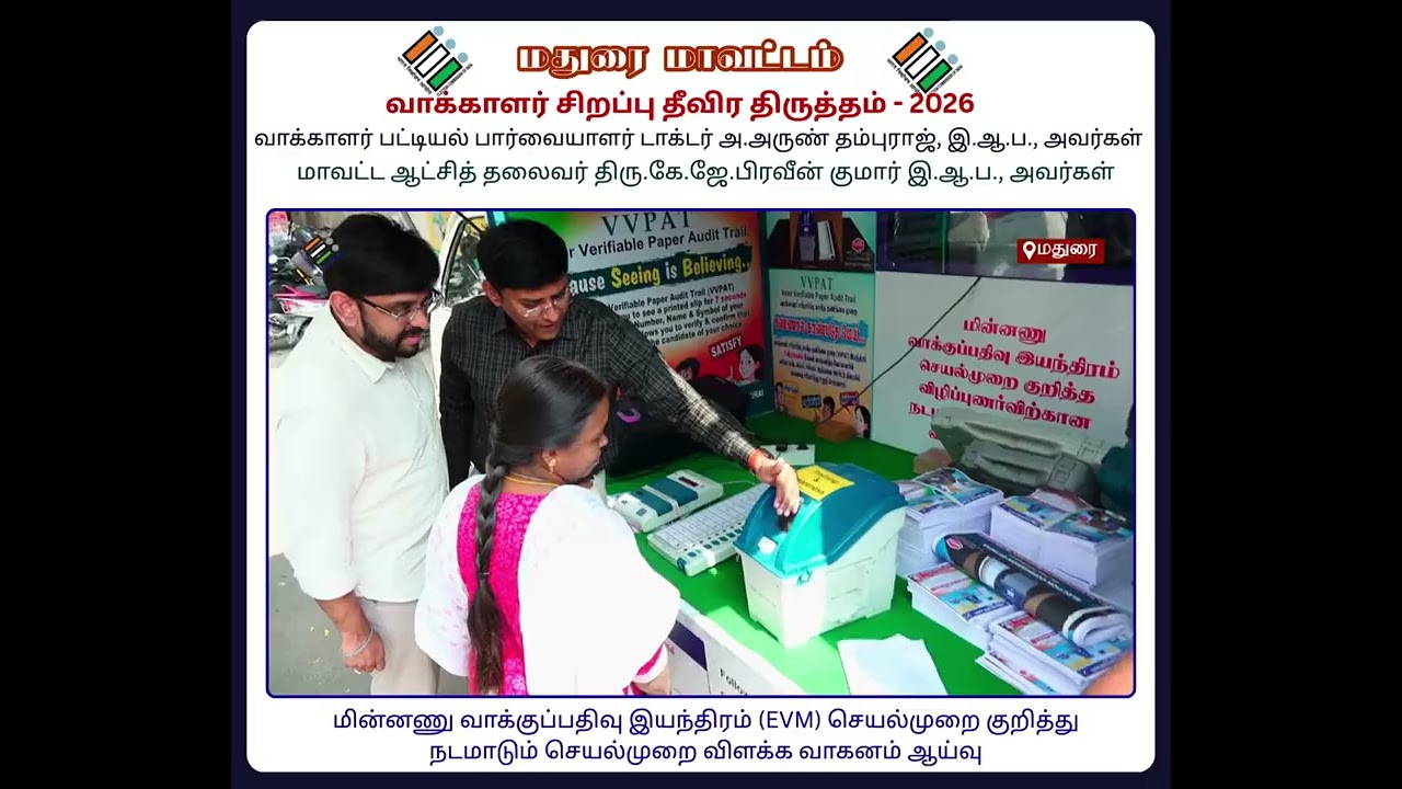 Madurai District -  SIR - ELECTION Electoral Roll Observer  and District Collector Inspection