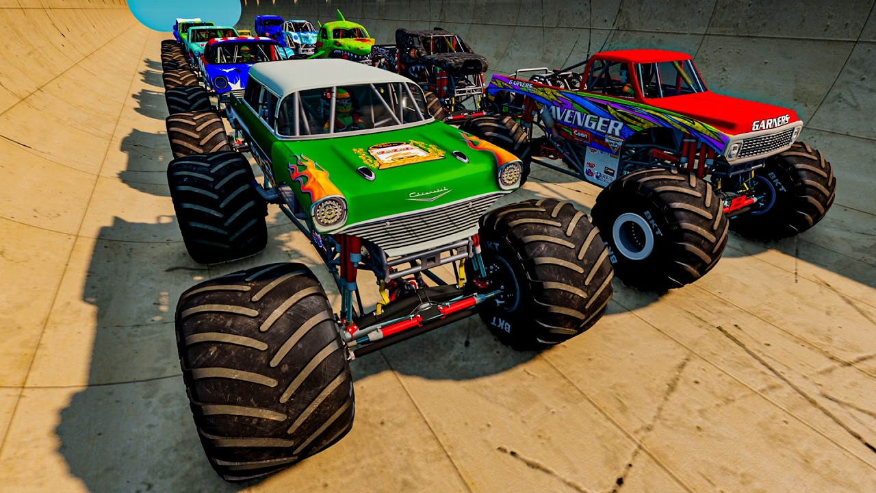 Epic High Speed monster trucks jumps stunt & crashes #18 | BeamNG Drive