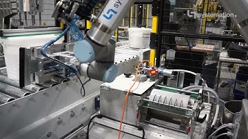 Systemation. Etikettier Roboter für Eimer / Gebinde  (Label Robot for buckets / containers / pails)