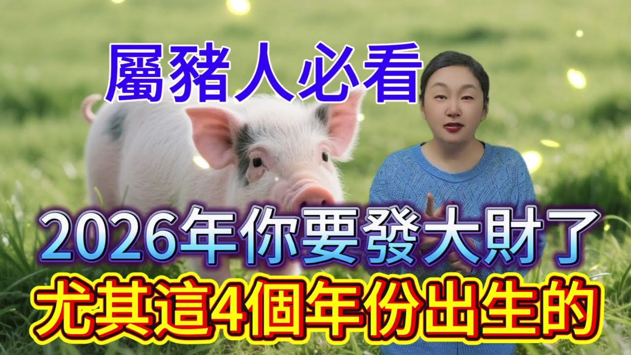 屬豬人必看！2026 年你要發大財了！尤其是這幾個年份出生的，財運爆棚擋不住，早知道早準備，千萬別錯過暴富機會！#風水 #生肖 #生肖運勢 #財富 #命理 #補財庫旺財氣