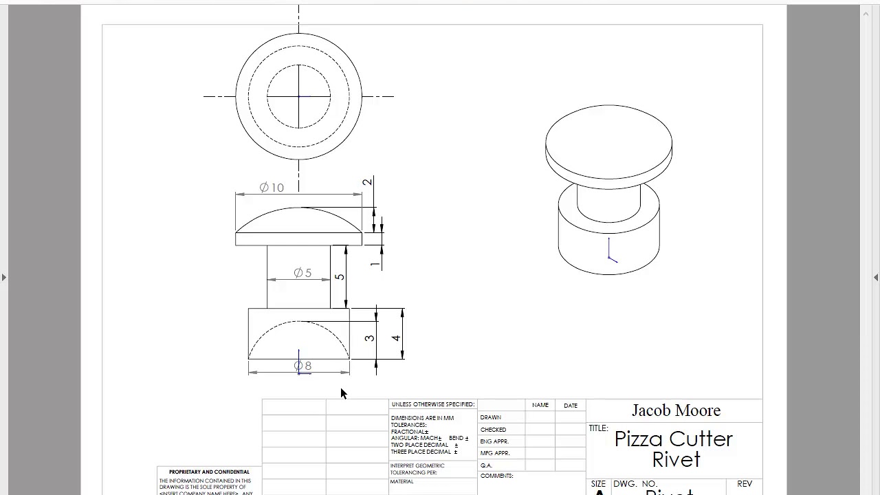 Rivet Part SolidWorks 2018 Tutorial YouTube