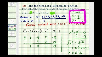 Ex 4:  Find the Zeros of a Polynomial Function with Imaginary Zeros