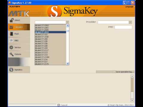 Bereken unlock code door IMEI en PID / sec bestand met Sigmakey