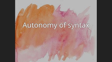 Autonomy of syntax