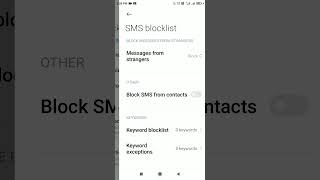 How to block SMS and messages from Contacts in Redmi 7A MIUI 12.5 version designed by Xiaomi SMS Tip screenshot 2