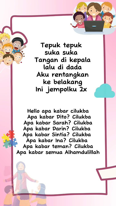 LAGU EDUKASI ANAK TK PAUD UNTUK ABSEN NAMA ANAK TEPUK-TEPUK SUKA SUKA